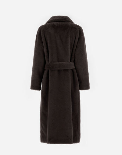 Eco Fur Belted Coat