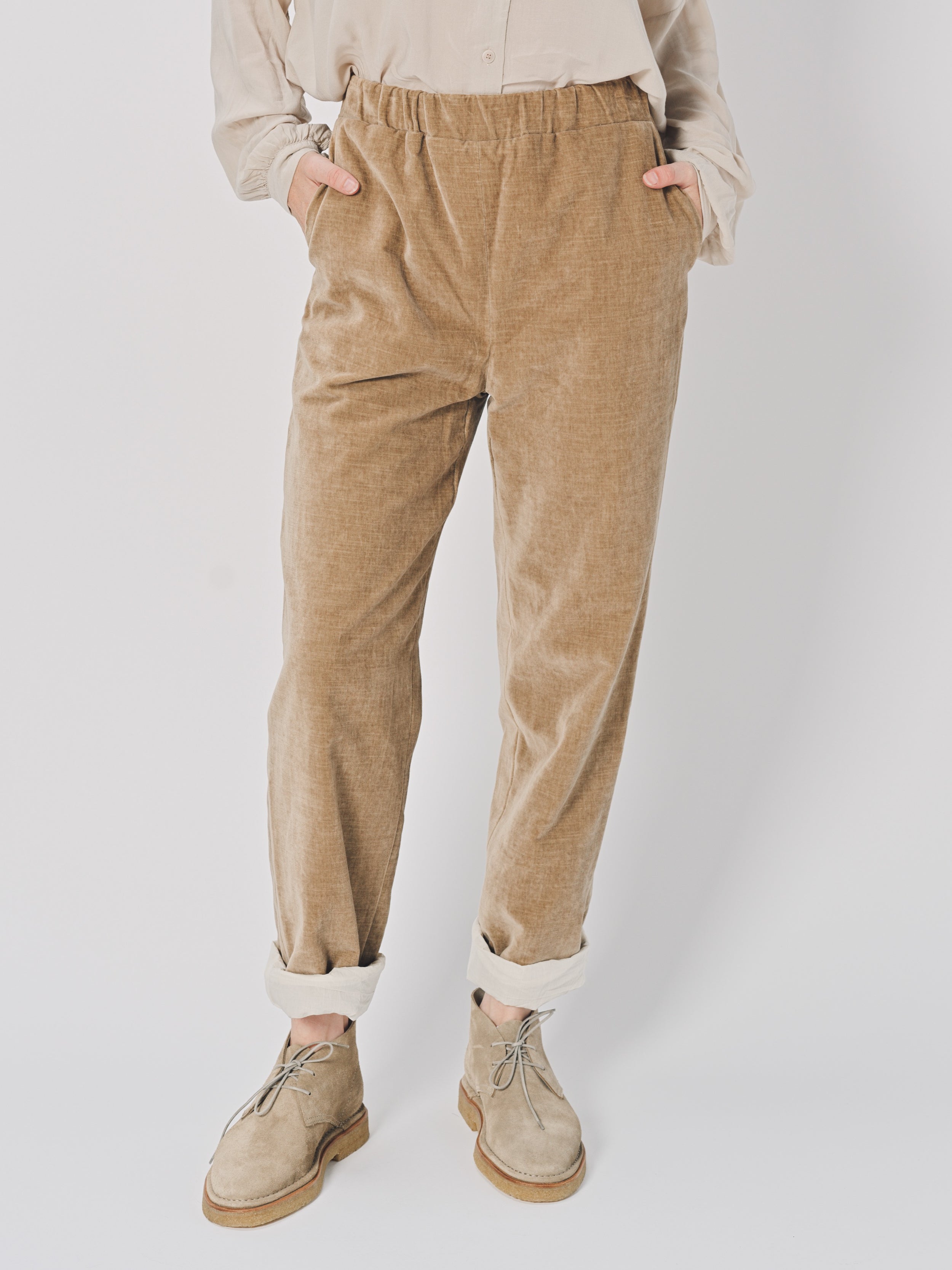 Casey Casey Long Chasse Pant in Velvet Beige / XS