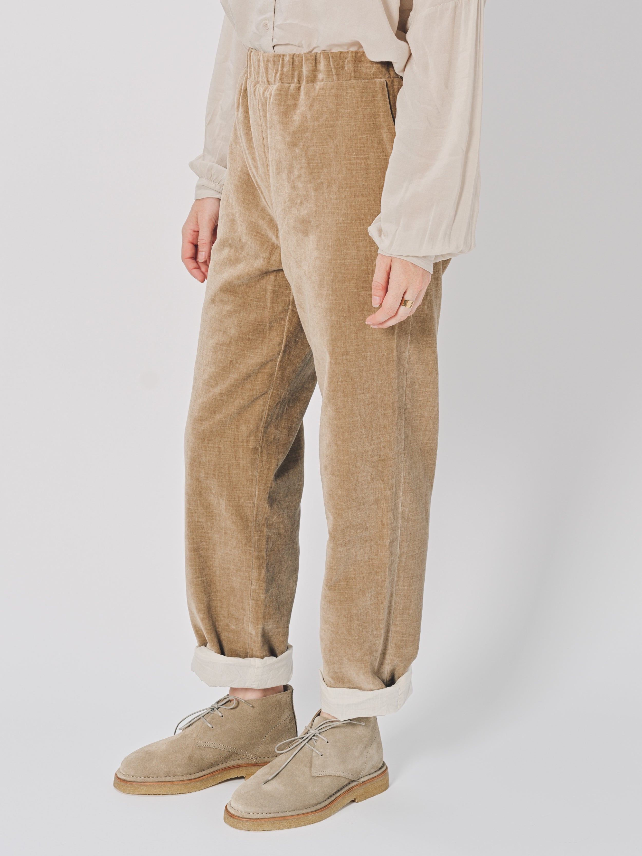 Casey Casey Long Chasse Pant in Velvet Beige / XS