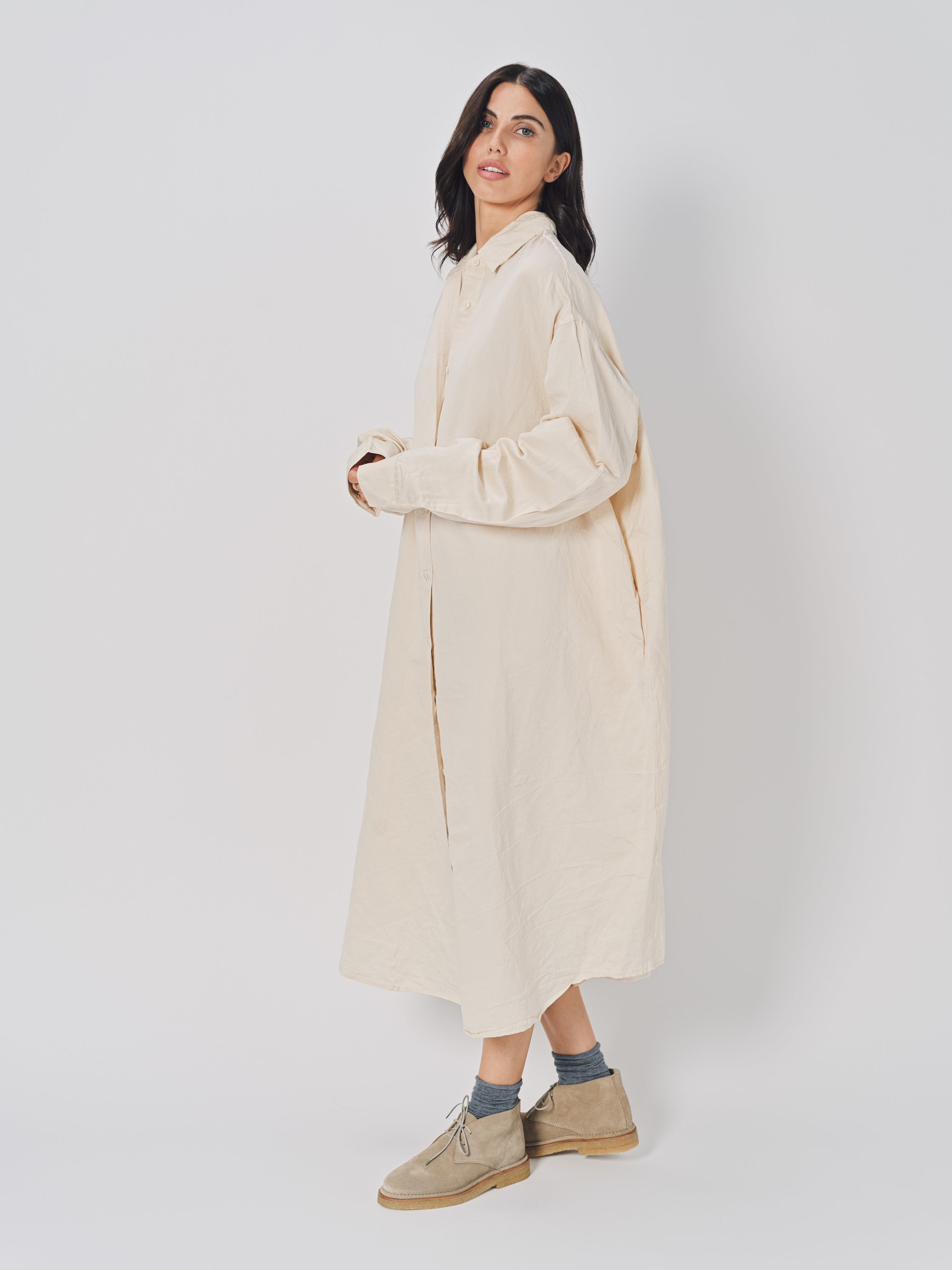 Casey Casey Tippy Dress in Sateen Natural / XS
