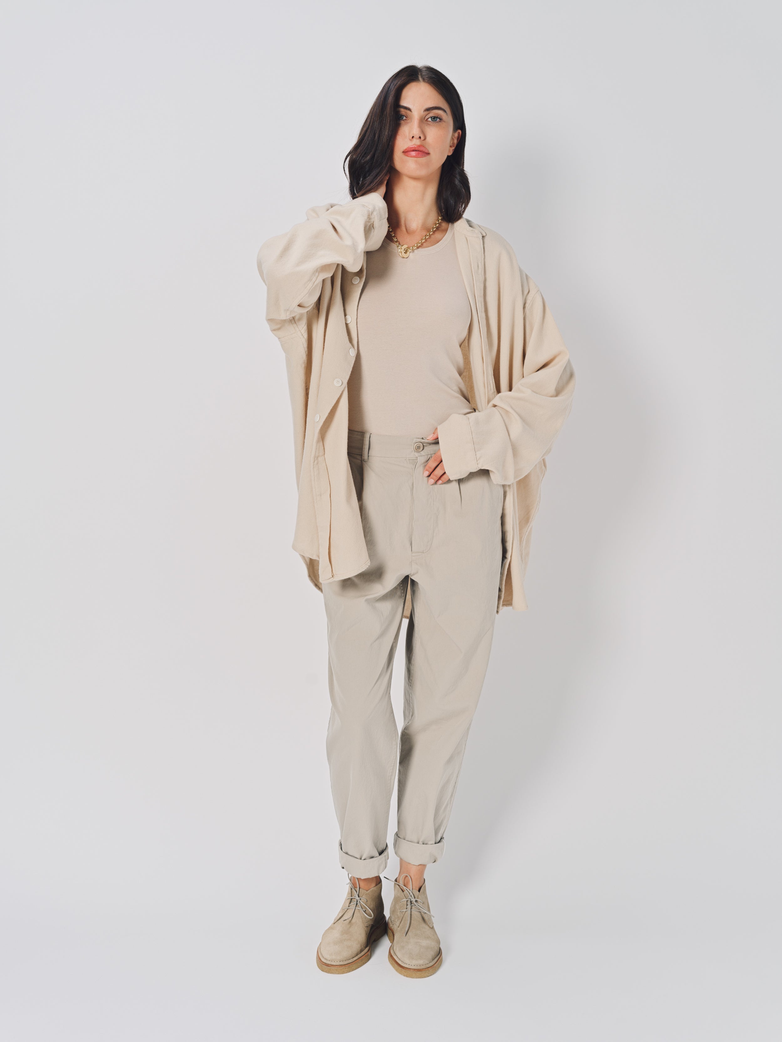 Casey Casey Orsan Shirt in Cashmere and Wool Ecru / 1