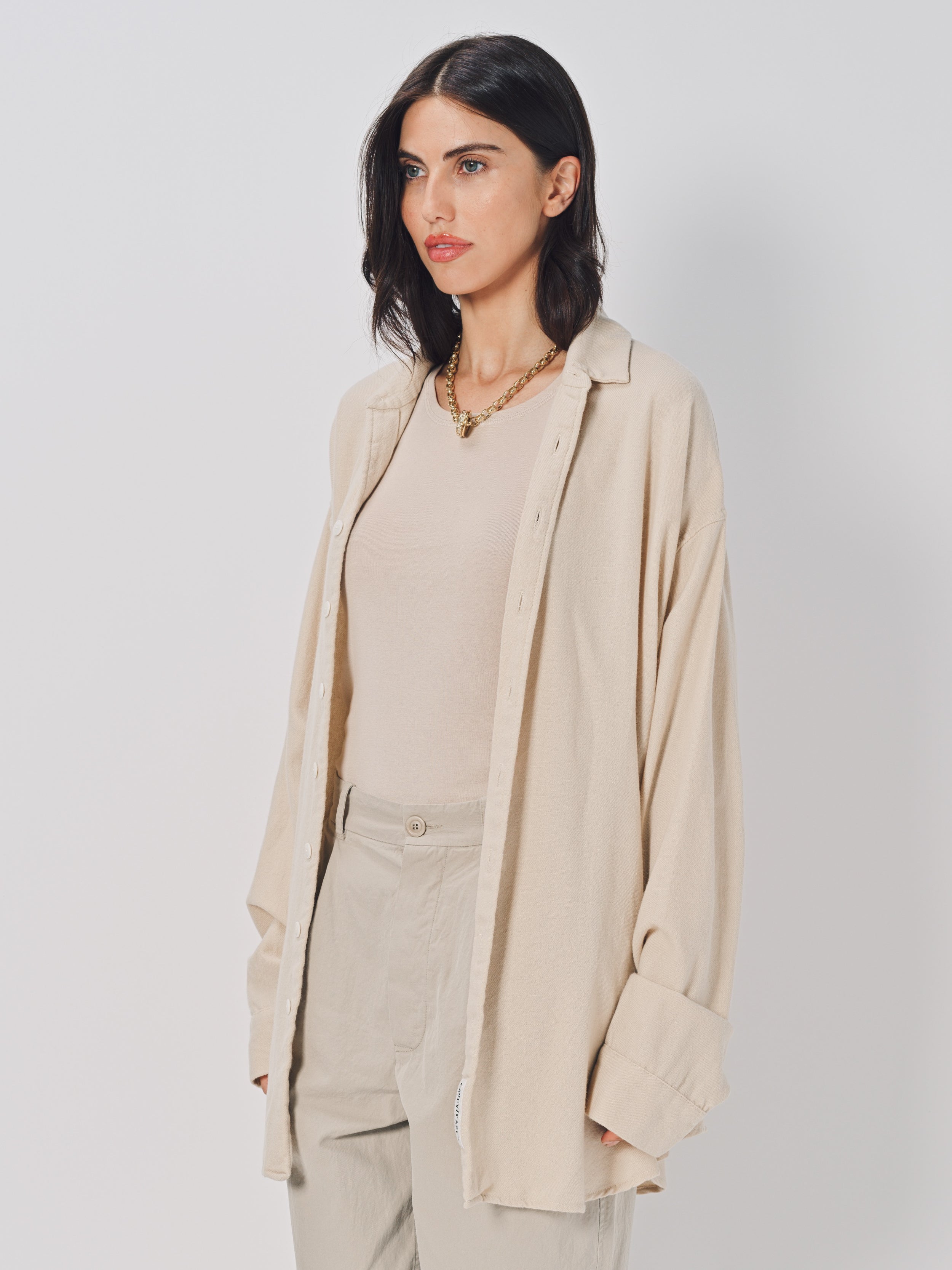 Casey Casey Orsan Shirt in Cashmere and Wool Ecru / 1