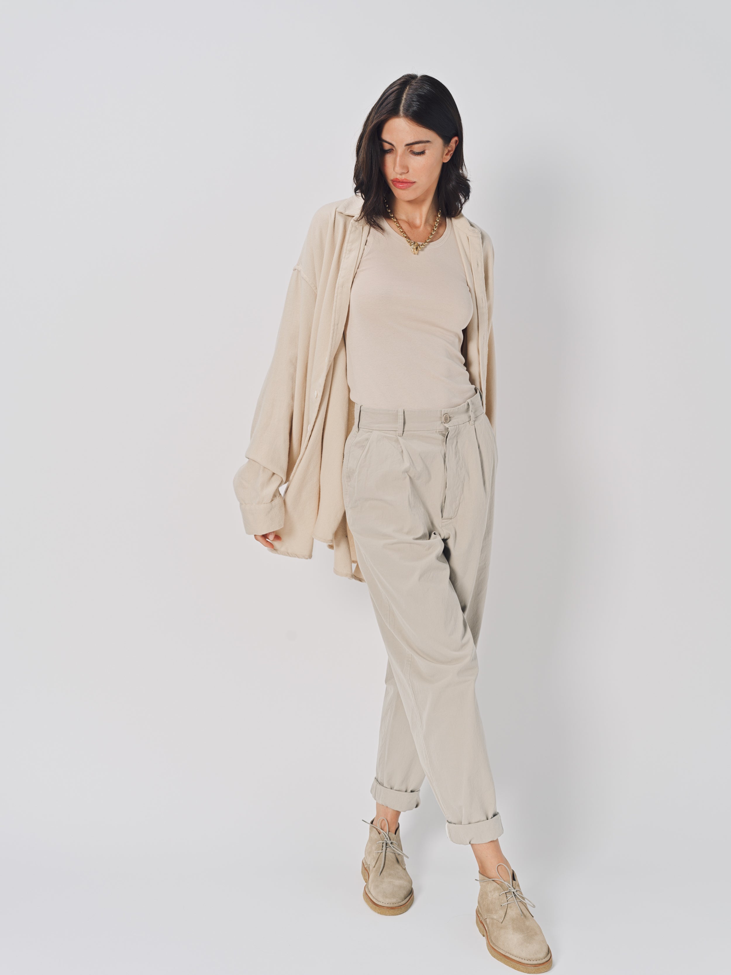 Casey Casey Orsan Shirt in Cashmere and Wool Ecru / 1