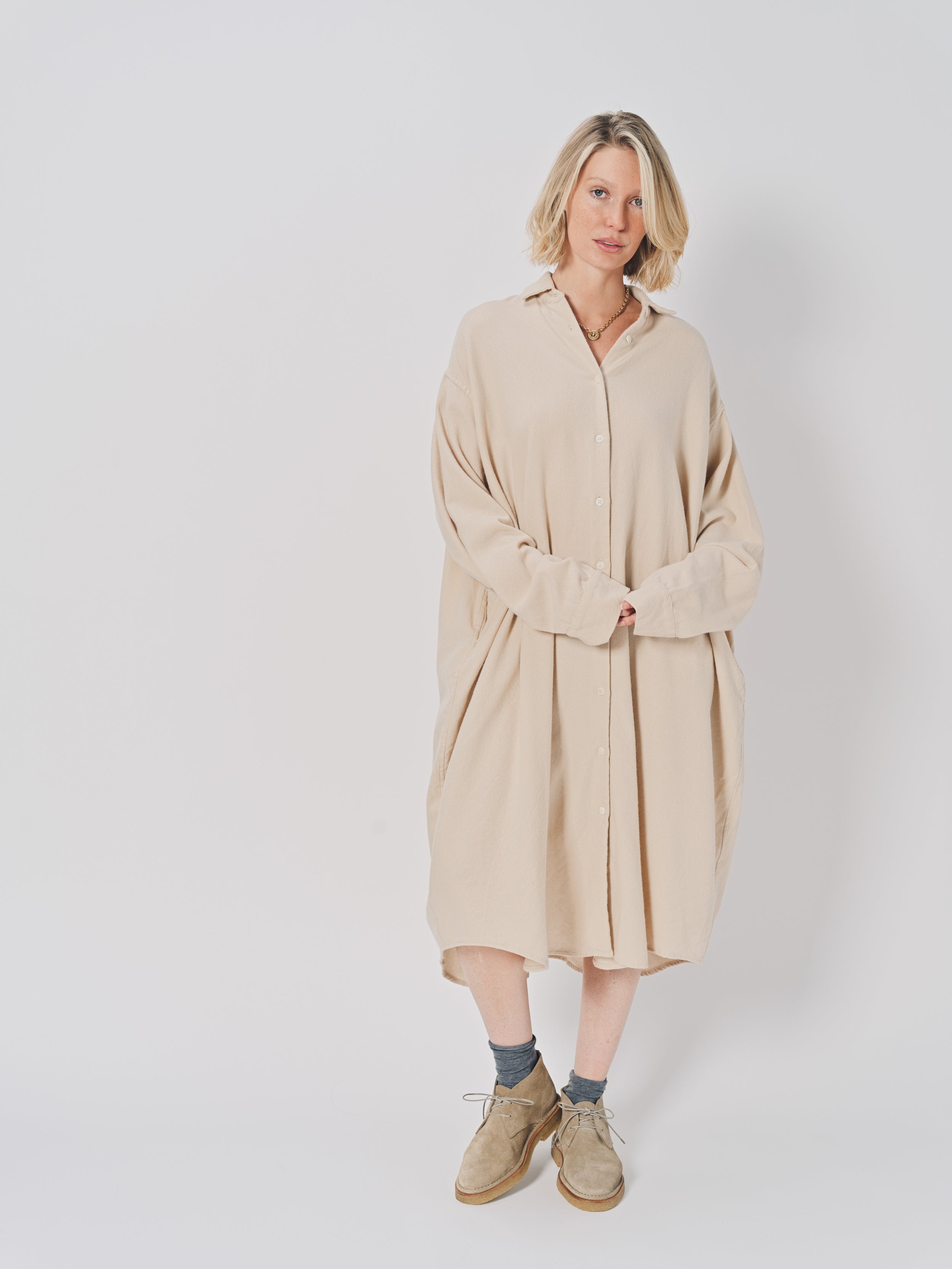 Casey Casey Orsan Dress in Cashmere and Wool Ecru / 0