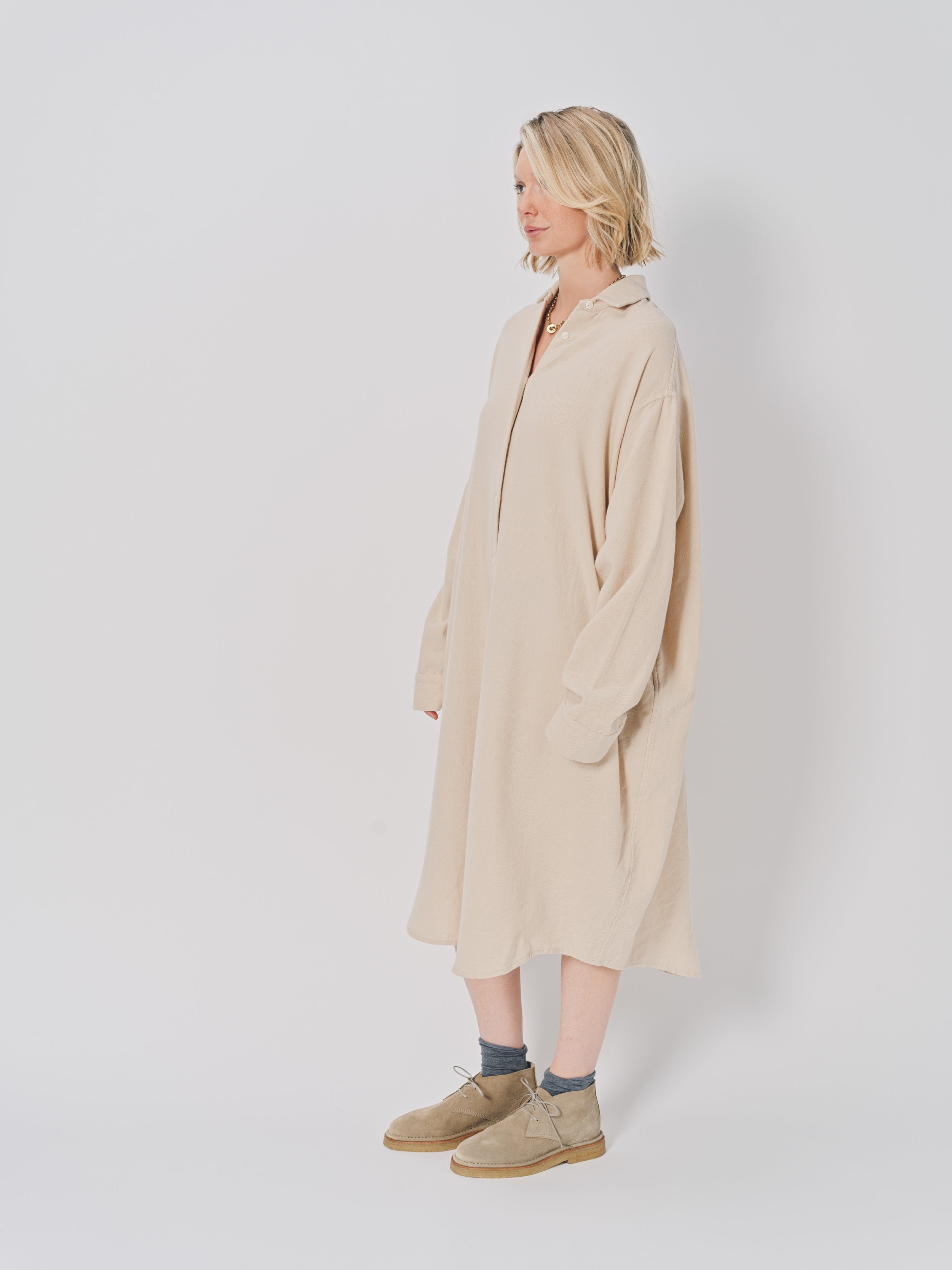 Casey Casey Orsan Dress in Cashmere and Wool Ecru / 0