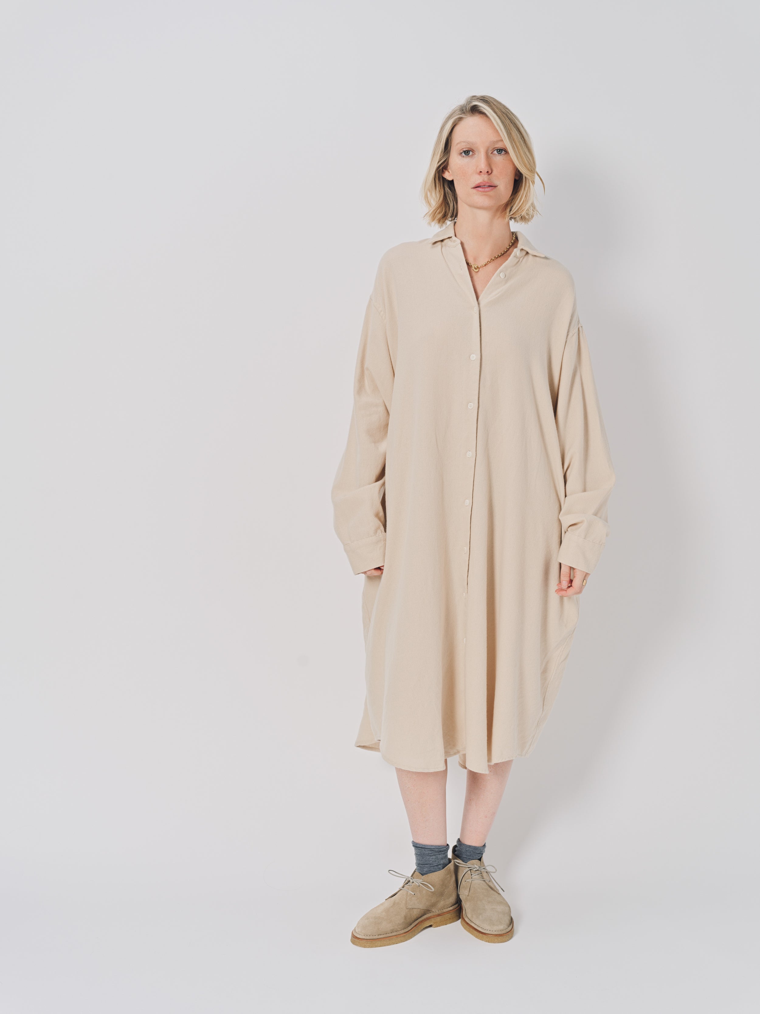 Casey Casey Orsan Dress in Cashmere and Wool Ecru / 0
