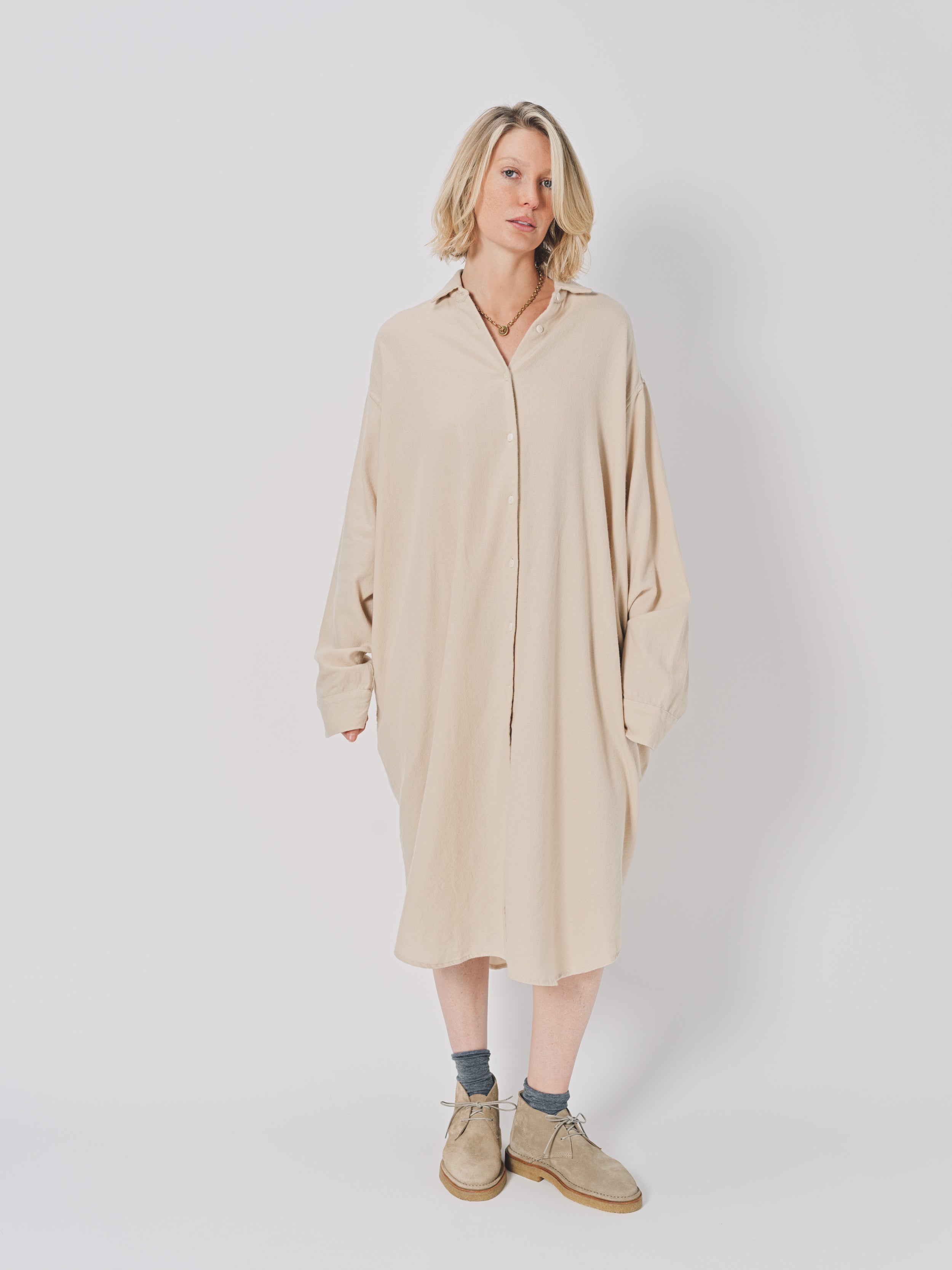 Casey Casey Orsan Dress in Cashmere and Wool Ecru / 0
