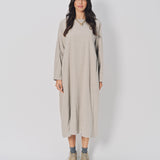 Casey Casey Jogging Ruchee Dress in Wool Ecru / 1