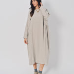 Casey Casey Jogging Ruchee Dress in Wool Ecru / 1