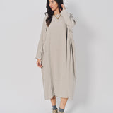 Casey Casey Jogging Ruchee Dress in Wool Ecru / 1