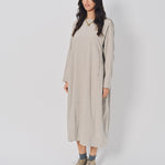Casey Casey Jogging Ruchee Dress in Wool Ecru / 1