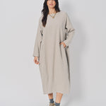 Casey Casey Jogging Ruchee Dress in Wool Ecru / 1