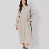 Casey Casey Jogging Ruchee Dress in Wool Ecru / 1