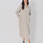 Casey Casey Jogging Ruchee Dress in Wool Ecru / 1