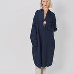 Casey Casey Orsan Dress in Cotton and Linen Indigo / 0