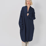 Casey Casey Orsan Dress in Cotton and Linen Indigo / 0