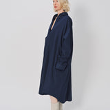 Casey Casey Orsan Dress in Cotton and Linen Indigo / 0