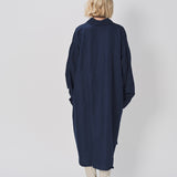 Casey Casey Orsan Dress in Cotton and Linen Indigo / 0
