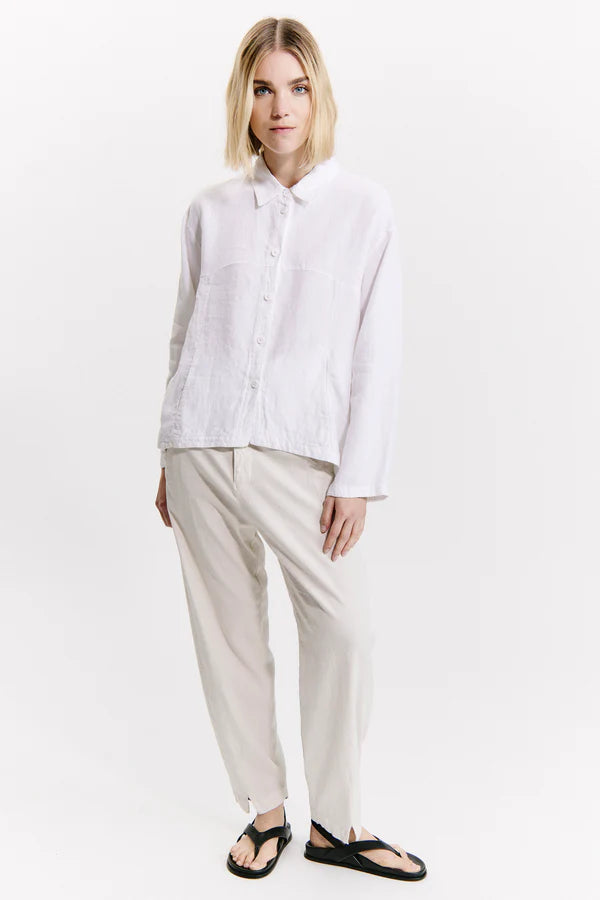 Linen shirt, comfort fit with shirt collar