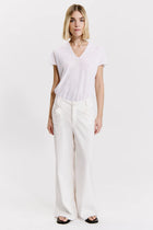 Wide-leg trousers with frayed bottom
