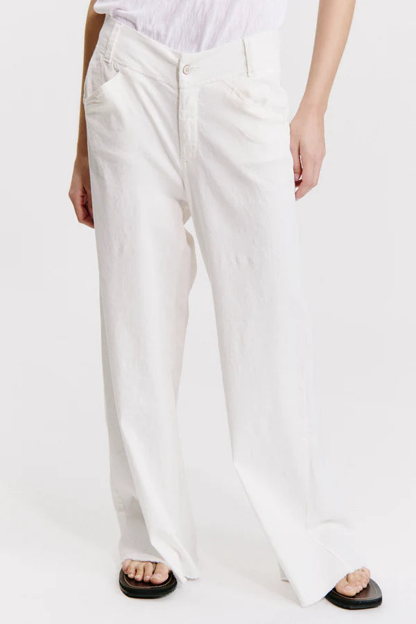Wide-leg trousers with frayed bottom