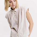 Transit Short oversized shirt in stretch cotton poplin