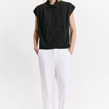 Transit Short oversized shirt in stretch cotton poplin