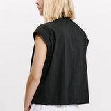 Transit Short oversized shirt in stretch cotton poplin