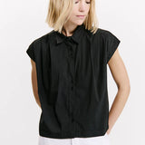 Transit Short oversized shirt in stretch cotton poplin