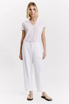 Tencel and cotton loose-fit trousers - White