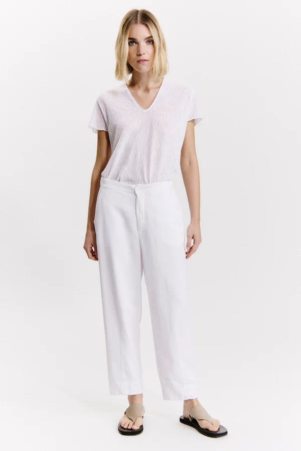 Tencel and cotton loose-fit trousers - White