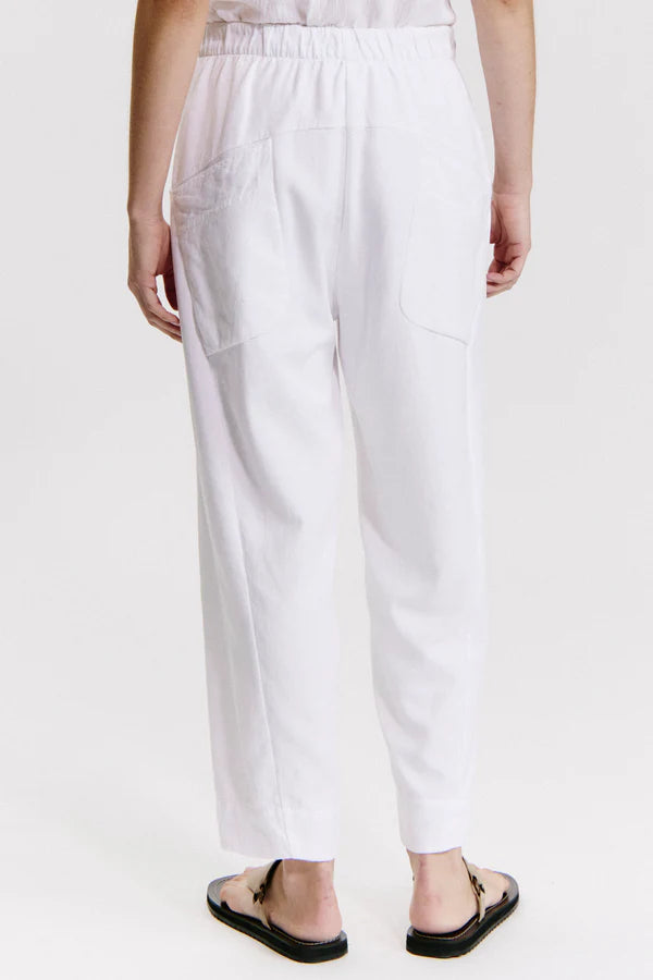 Tencel and cotton loose-fit trousers - White