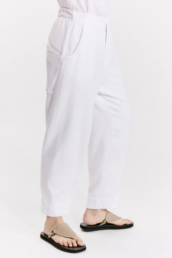 Tencel and cotton loose-fit trousers - White