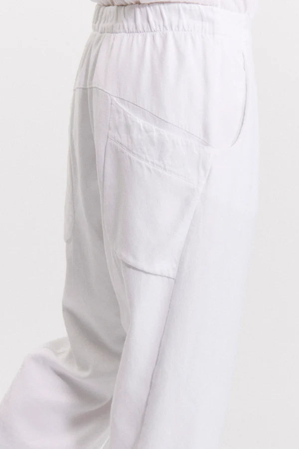 Tencel and cotton loose-fit trousers - White