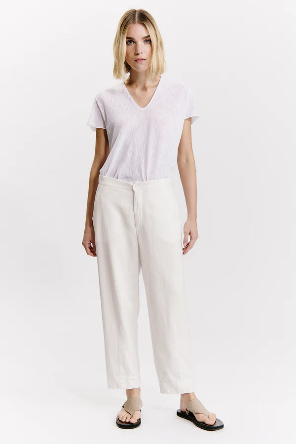 Tencel and cotton loose-fit trousers - Sand