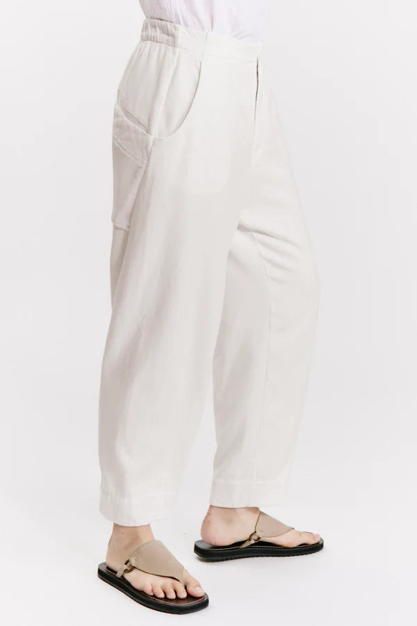 Tencel and cotton loose-fit trousers - Sand