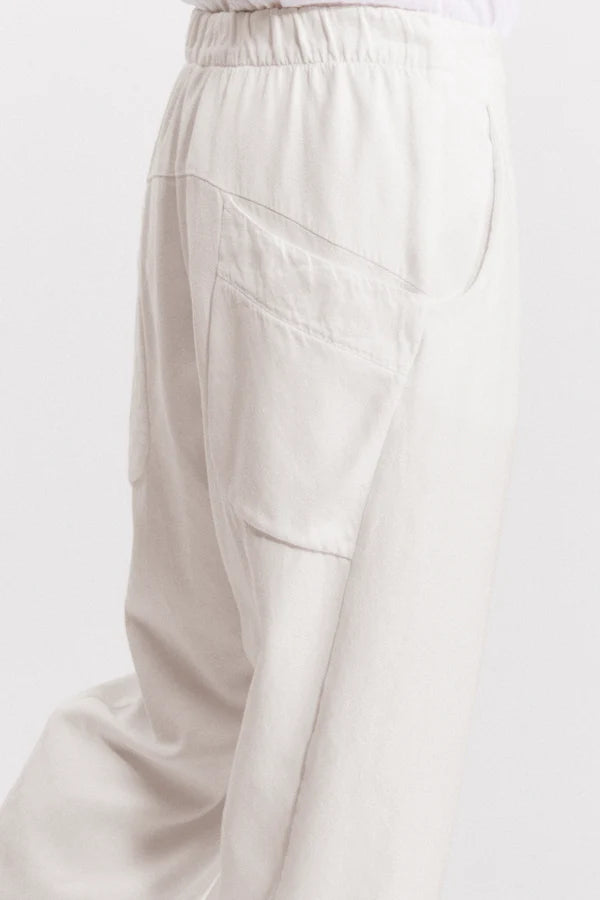 Tencel and cotton loose-fit trousers - Sand