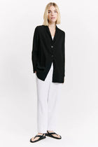Embossed effect viscose regular fit jacket