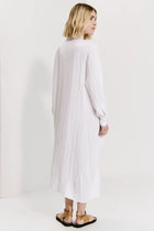 Long flared dress in viscose - White