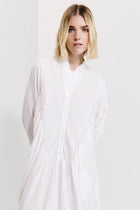 Long flared dress in viscose - White