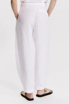 Linen comfort fit trousers with textured pattern linen blend inner belt