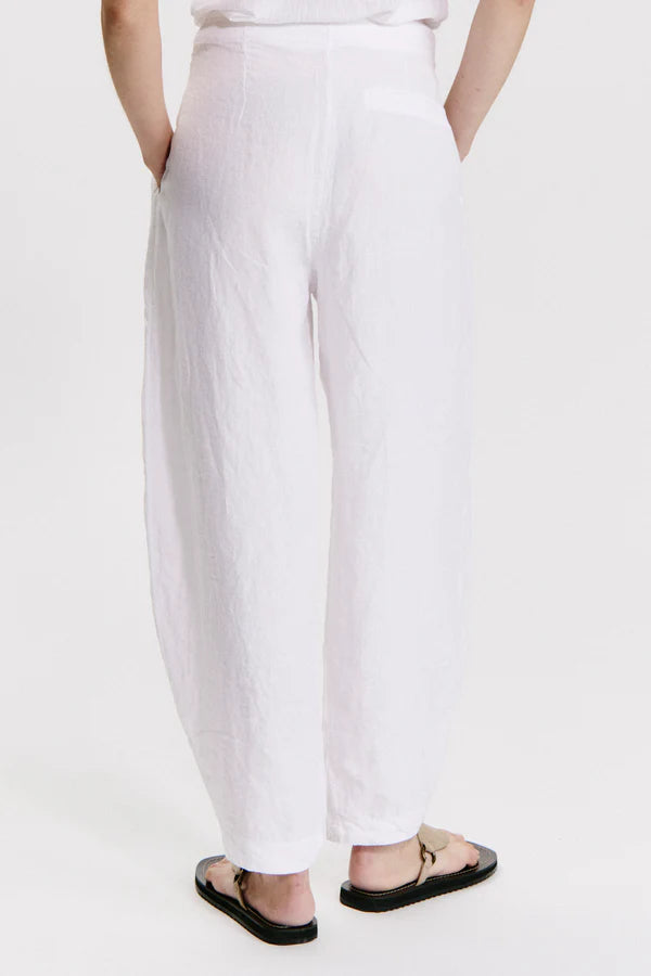 Linen comfort fit trousers with textured pattern linen blend inner belt
