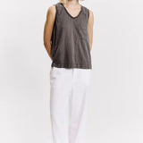 Transit Silk blend comfort fit flared tank top