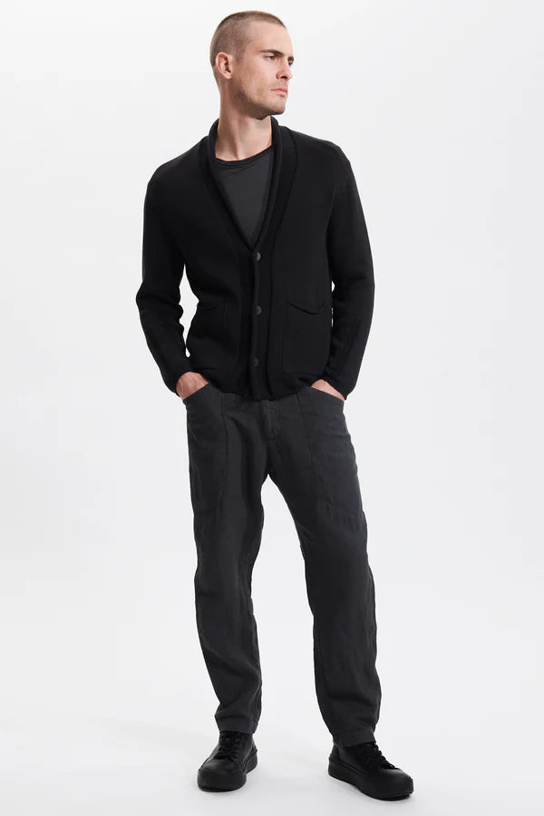 Loose-fit plain cotton cardigan