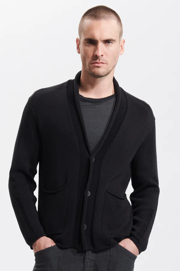 Loose-fit plain cotton cardigan