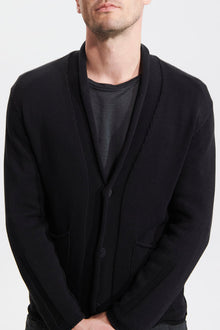 Loose-fit plain cotton cardigan