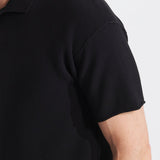 Transit Men's Loose-fit short-sleeved polo shirt in cotton crepe links knit