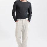 Transit Men's Loose fit linen trousers with front carter pockets