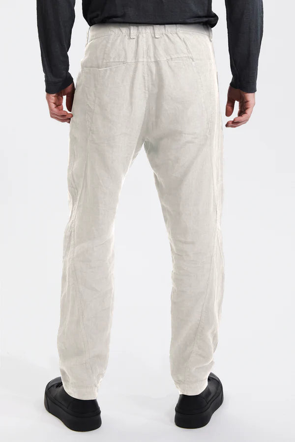 Loose fit linen trousers with front carter pockets