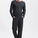 Transit Men's Loose fit linen trousers with front carter pockets